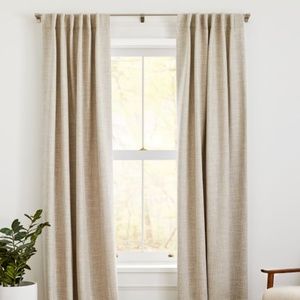 West Elm Crossweave curtains 48" x 96". Color: natural canvas